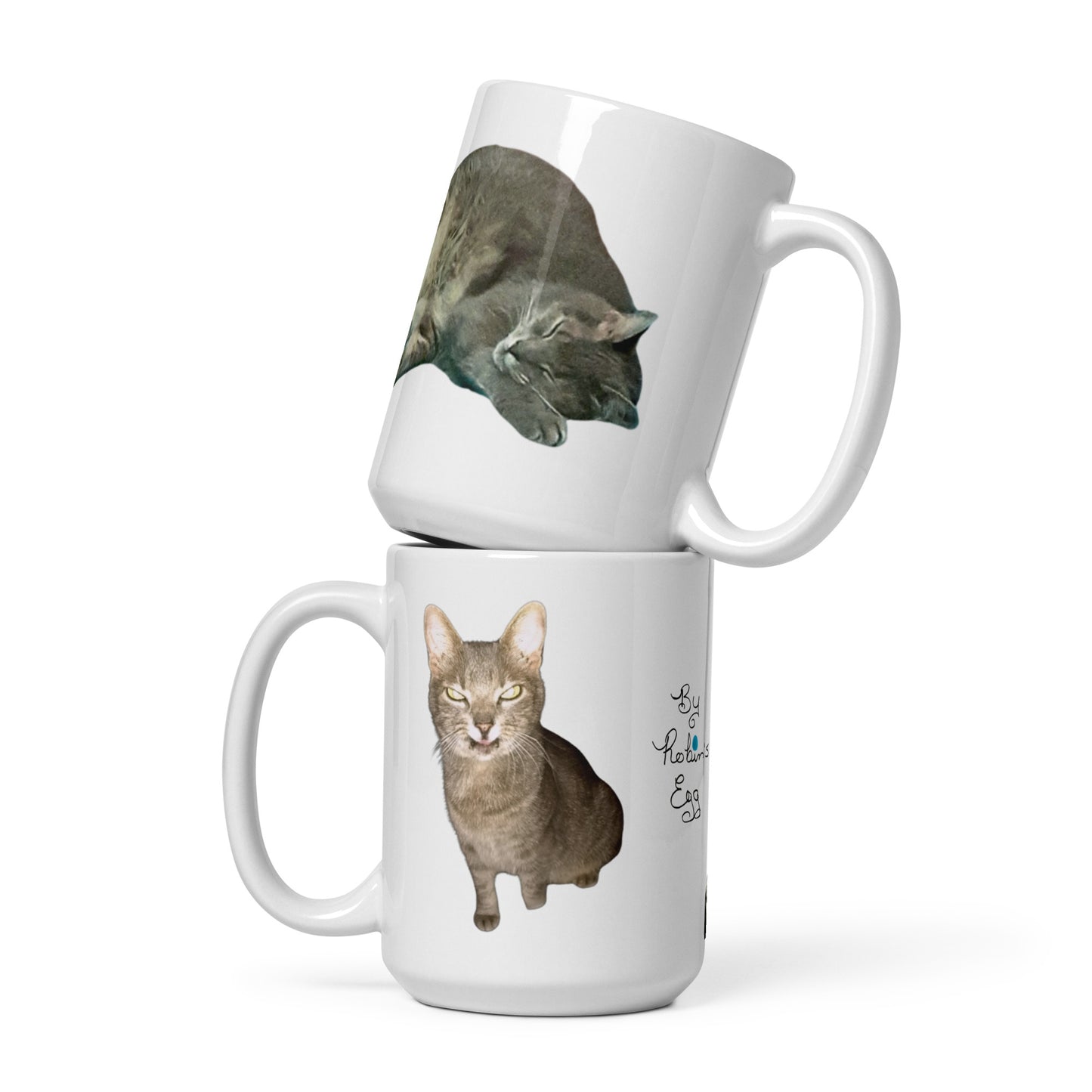 Gray cat mug