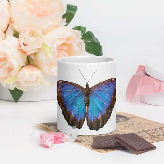 Butterfly blue mug