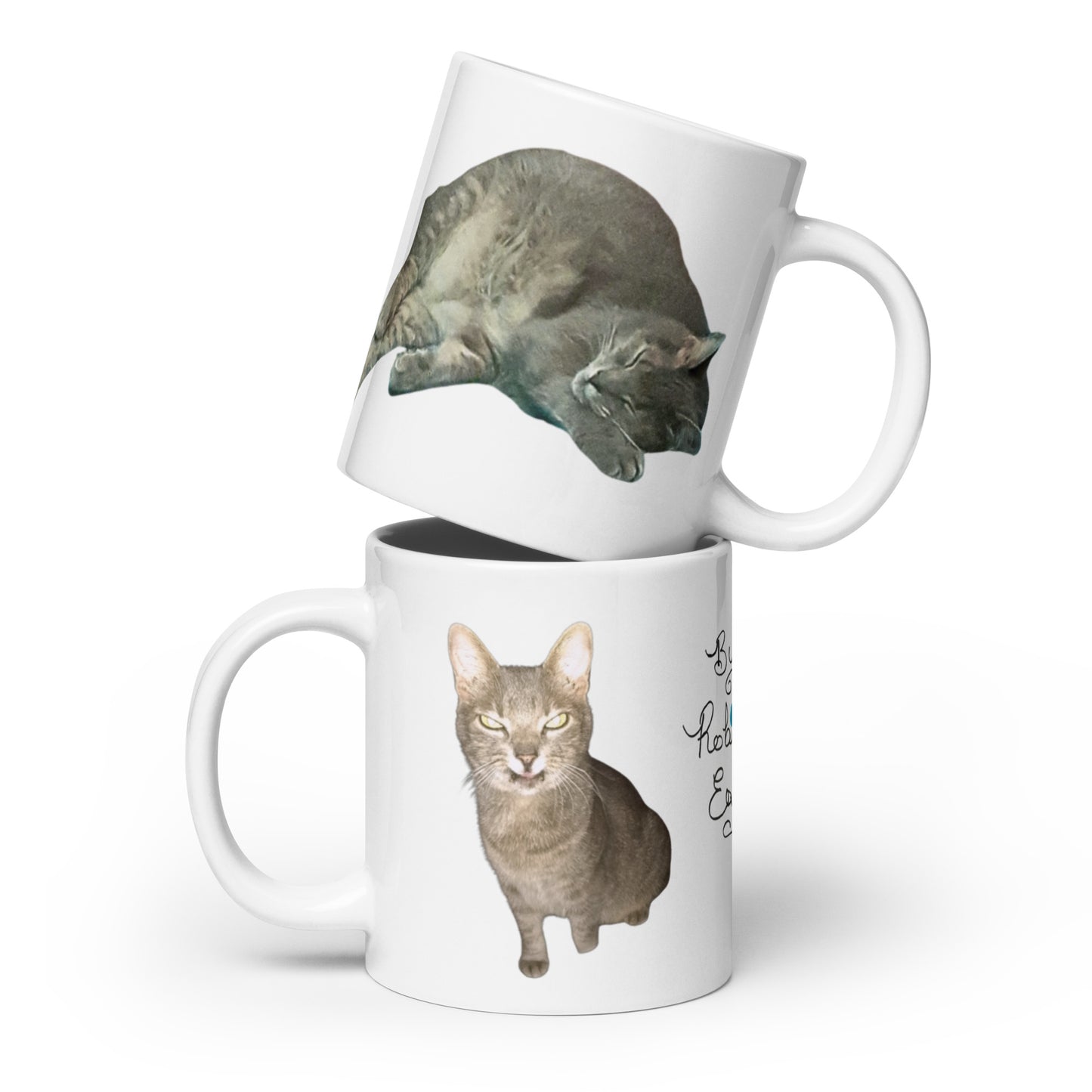 Gray cat mug